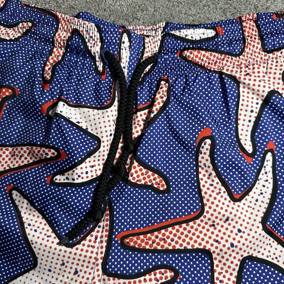 Vilebrequin Swim Trunks Mens XL Swim Shorts Blue Starfish Polka Dot Liner - Picture 4 of 9